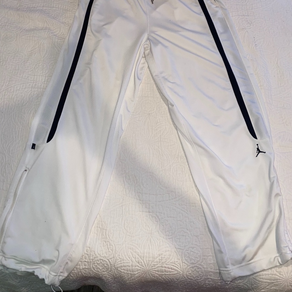Jordan pants white with black stripe size large